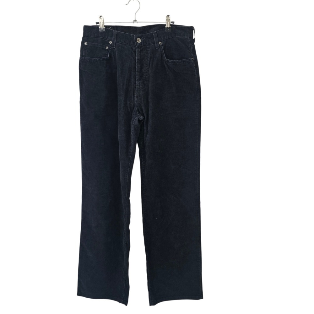 Abercrombie &‎ Fitch Corduroy Pants Mens 32 R Navy Blue Vintage 14 Wale Straight